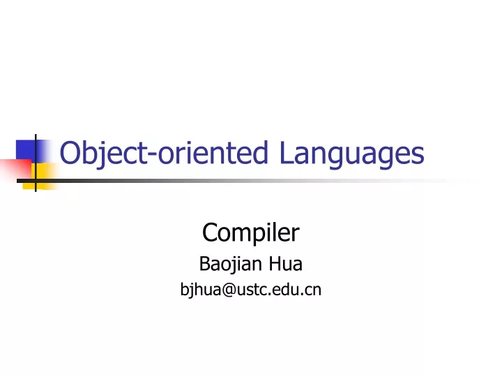 object oriented languages