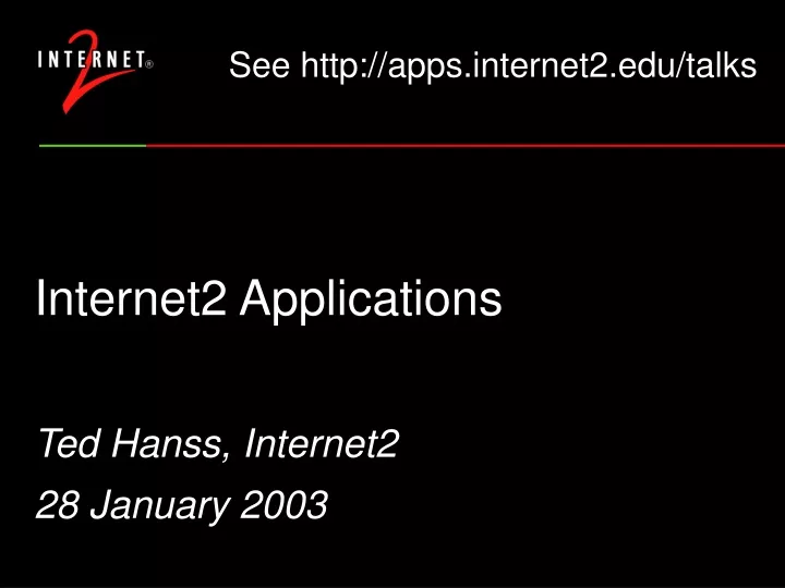 internet2 applications