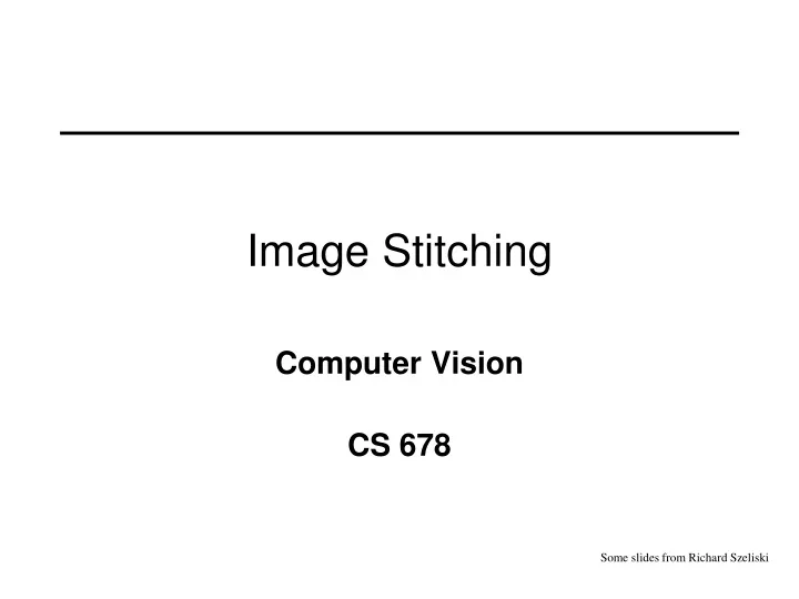 image stitching