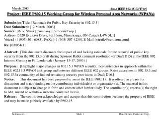 Project: IEEE P802.15 Working Group for Wireless Personal Area Networks (WPANs)