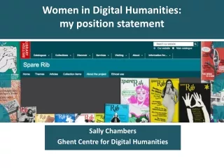 Women in Digital Humanities:  my position statement