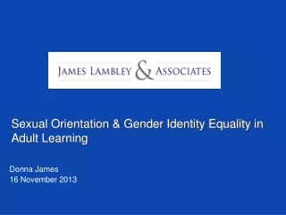 Sexual Orientation &amp; Gender Identity Equality in Adult Learning