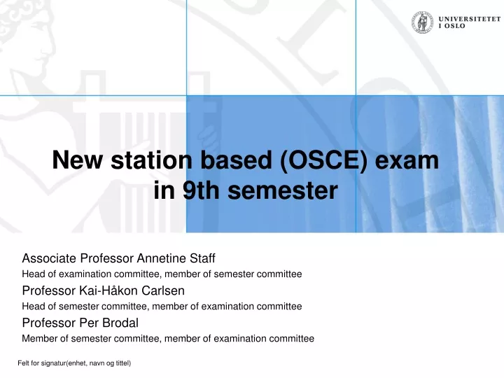 new station based osce exam in 9th semester