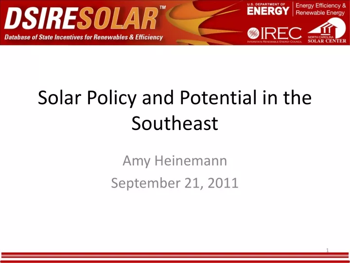 solar policy and potential in the southeast