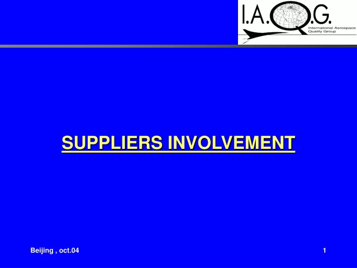 suppliers involvement