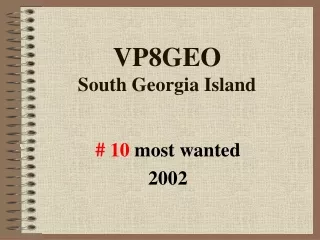 VP8GEO South Georgia Island