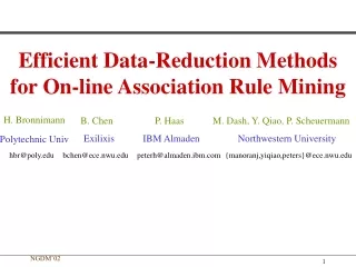 Efficient Data-Reduction Methods for On-line Association Rule Mining