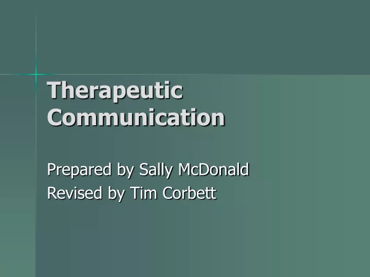 therapeutic communication