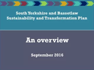 South Yorkshire and Bassetlaw Sustainability and Transformation Plan