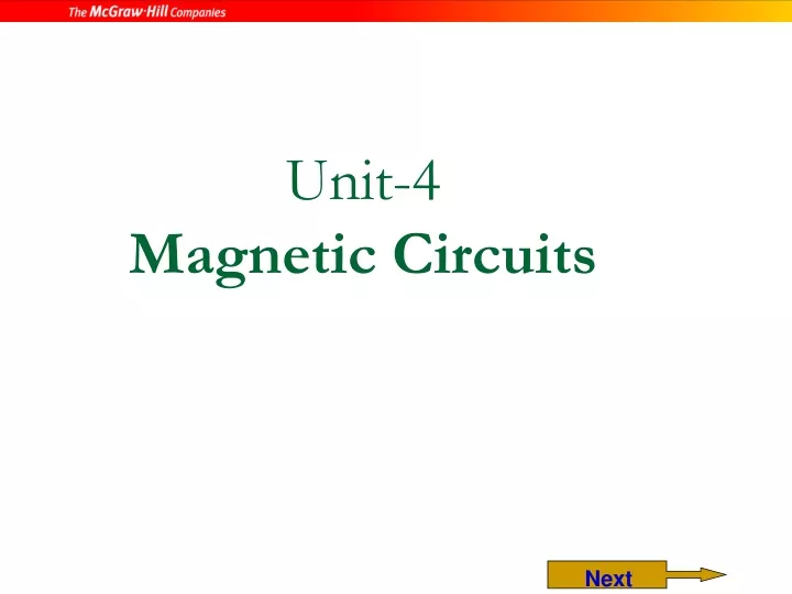 unit 4 magnetic circuits