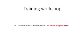 Training workshop