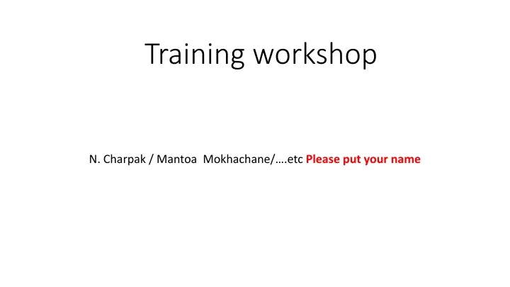 training workshop