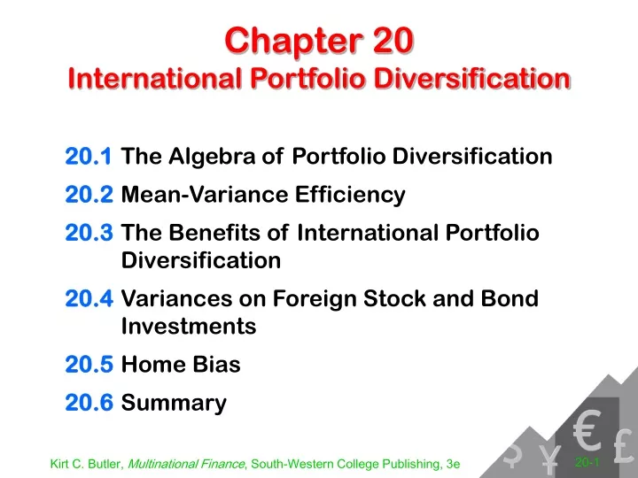 chapter 20 international portfolio diversification