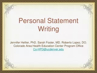 Personal Statement Writing