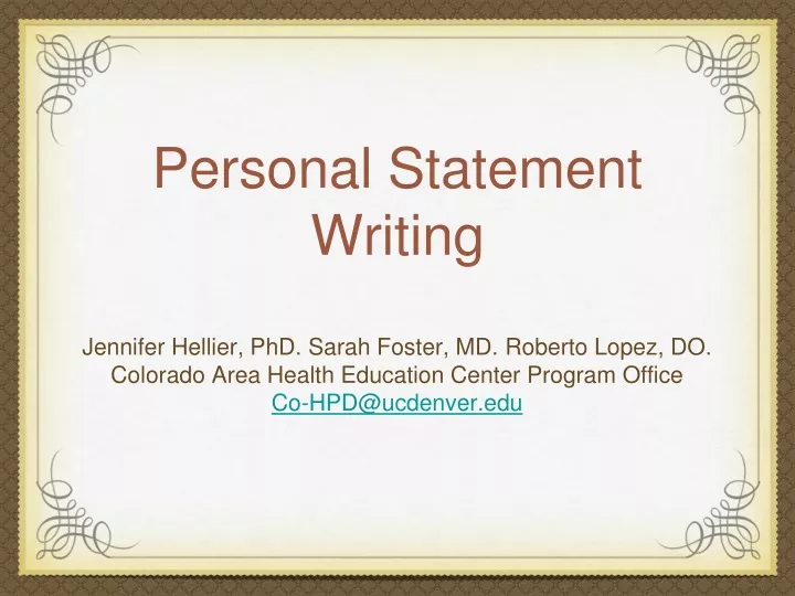 personal statement writing