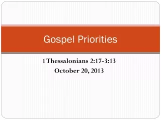 Gospel Priorities
