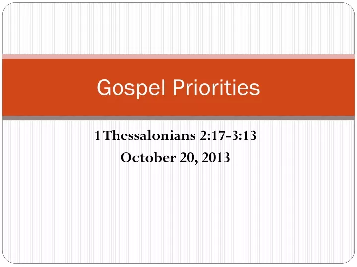 gospel priorities