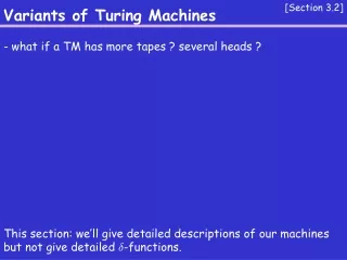 Variants of Turing Machines