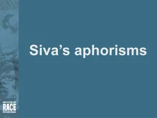 Siva’s aphorisms