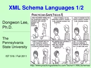 XML Schema Languages 1/2