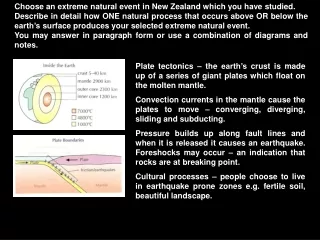 Choose an extreme natural event in New Zealand which you have studied.