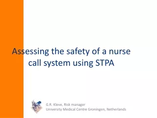 Assessing the safety of a nurse call system using STPA