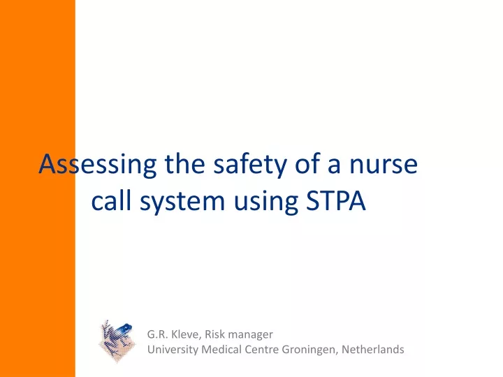 assessing the safety of a nurse call system using stpa