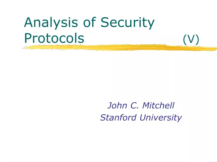 analysis of security protocols v