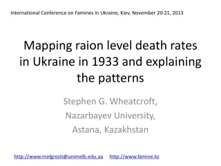 Mapping raion level death rates  in Ukraine in 1933 and explaining the patterns