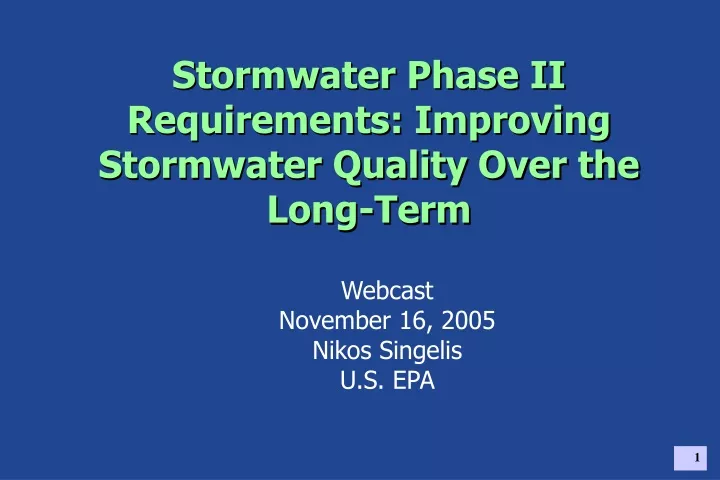 stormwater phase ii requirements improving stormwater quality over the long term