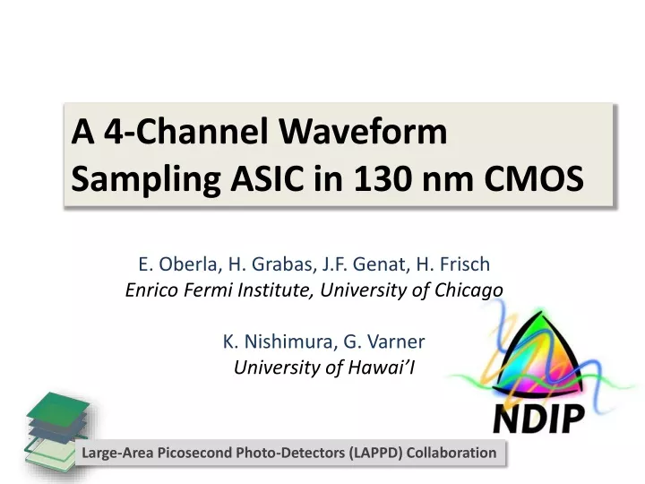 a 4 channel waveform sampling asic in 130 nm cmos