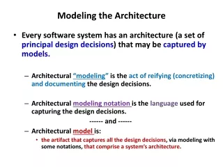 Modeling the Architecture