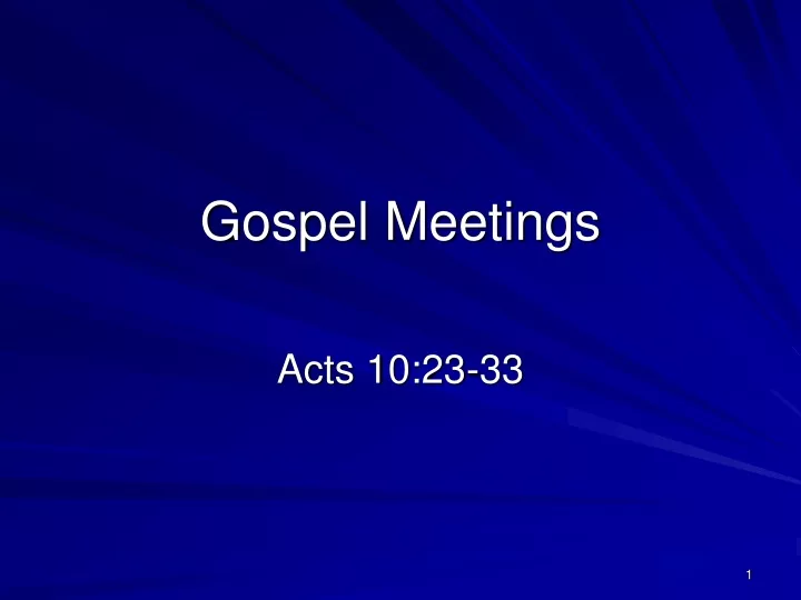 gospel meetings