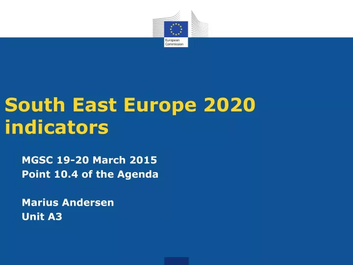 south east europe 2020 indicators