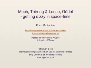 Mach, Thirring &amp; Lense, Gödel - getting dizzy in space-time