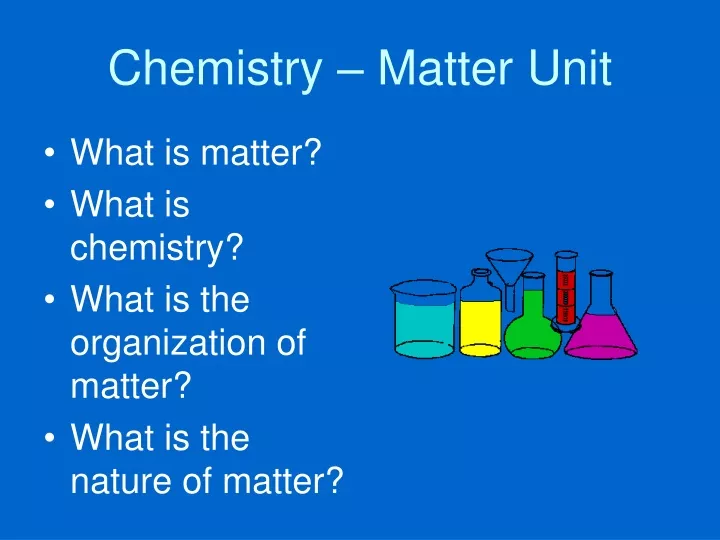 chemistry matter unit