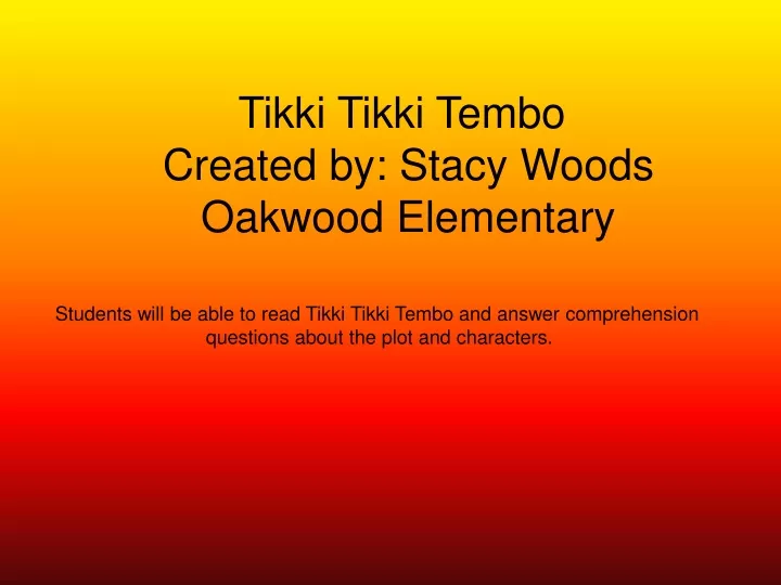 tikki tikki tembo created by stacy woods oakwood