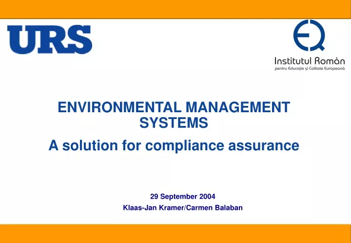 environmental management systems a solution for compliance assurance