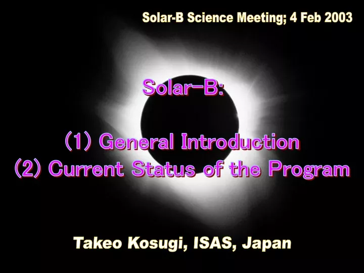 solar b science meeting 4 feb 2003