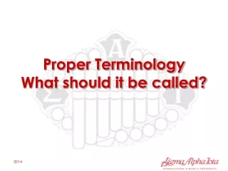 Proper Terminology What should it be called?