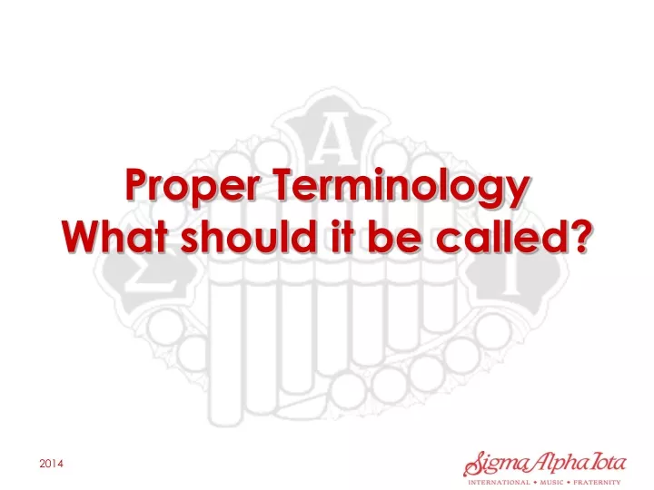 proper terminology what should it be called