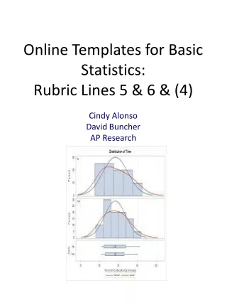 Online Templates for Basic Statistics: Rubric Lines 5 &amp; 6 &amp; (4)