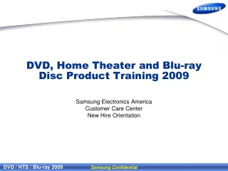DVD, Home Theater and Blu-ray Disc Product Training 2009