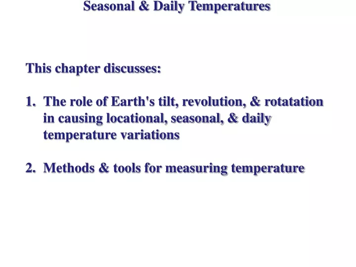 seasonal daily temperatures