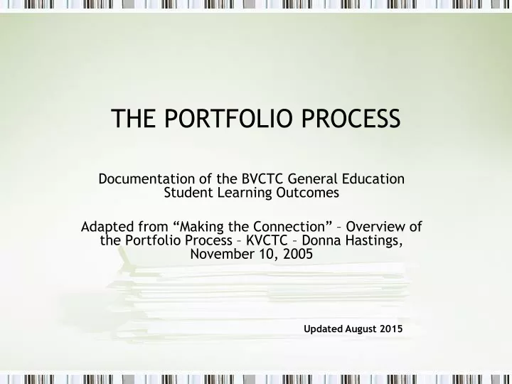 the portfolio process