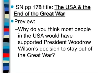 ISN pg  178  title:  The USA &amp; the End of the Great War Preview: