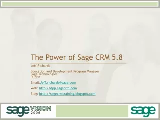 The Power of Sage CRM 5.8