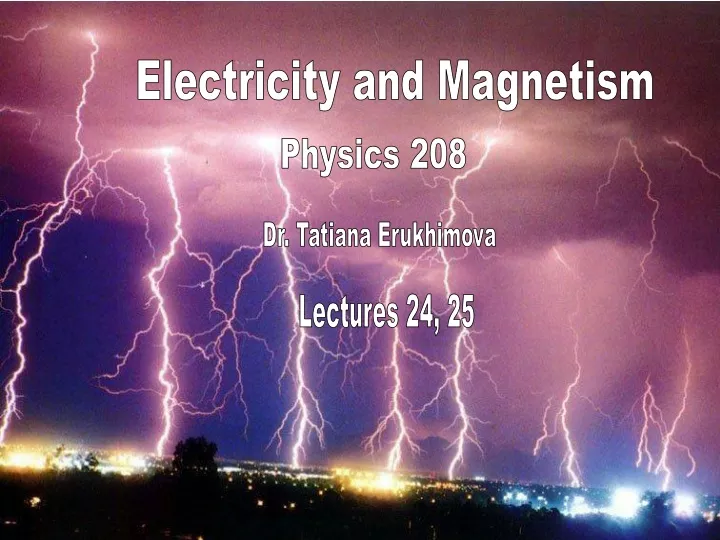 electricity and magnetism