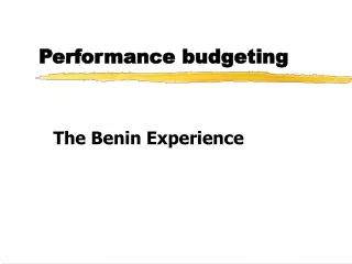 Performance budgeting