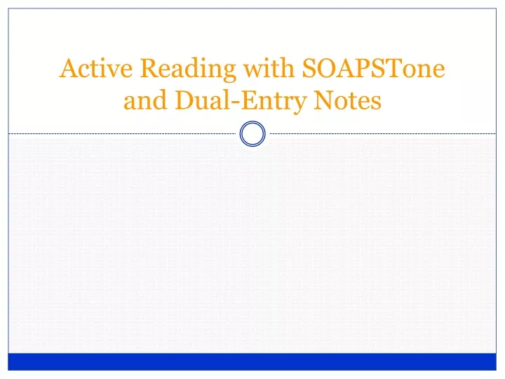 active reading with soapstone and dual entry notes